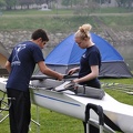 Mike and Sarah rigging the pair